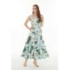 imageMatchable Family Hawaiian Luau Men Women Girl Boy Clothes in Wispy Cereus Light BlueWomen Tiered