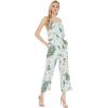 imageMatchable Family Hawaiian Luau Men Women Girl Boy Clothes in Wispy Cereus Light BlueWomen V Neck Jumpsuit