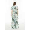 imageMatchable Family Hawaiian Luau Men Women Girl Boy Clothes in Wispy Cereus Light BlueWomen Wide Legged With Pockets Jumpsuit