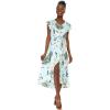 imageMatchable Family Hawaiian Luau Men Women Girl Boy Clothes in Wispy Cereus Light BlueWomen Wrap Ruffle