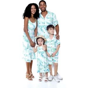 imageMatchable Family Hawaiian Luau Men Women Girl Boy Clothes in Orchid Breeze WhiteGirl Halter