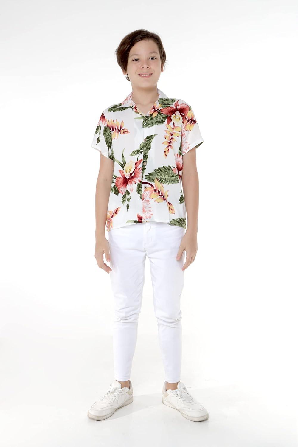 imageMatchable Family Hawaiian Luau Men Women Girl Boy Clothes in Cream RafelsiaBoy Short Sleeve