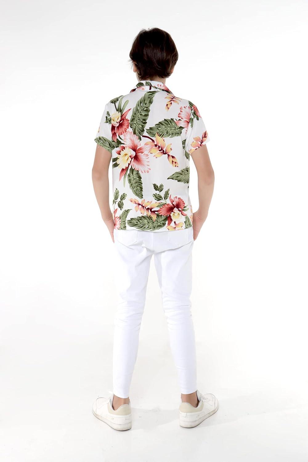 imageMatchable Family Hawaiian Luau Men Women Girl Boy Clothes in Cream RafelsiaBoy Short Sleeve