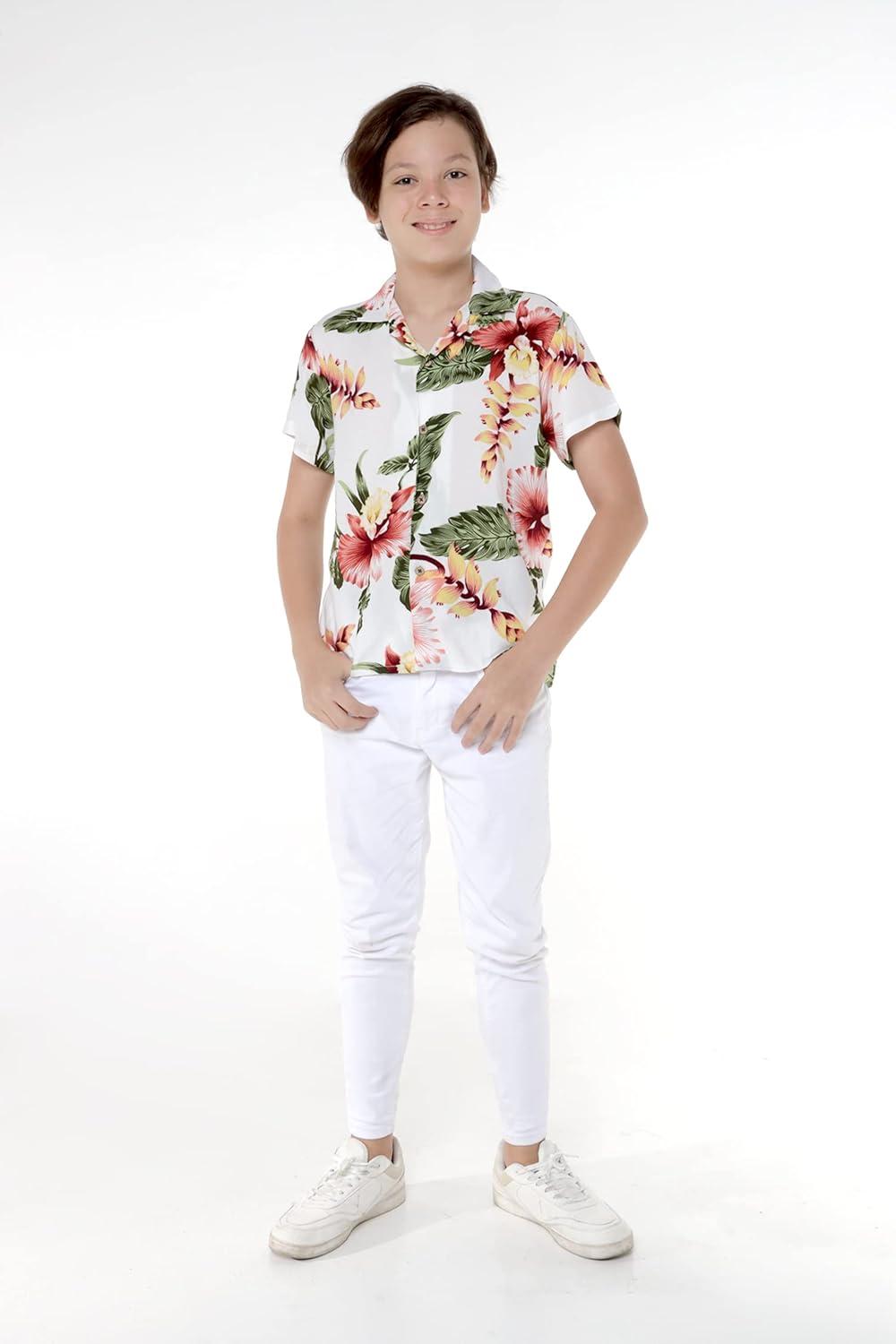 imageMatchable Family Hawaiian Luau Men Women Girl Boy Clothes in Cream RafelsiaBoy Short Sleeve