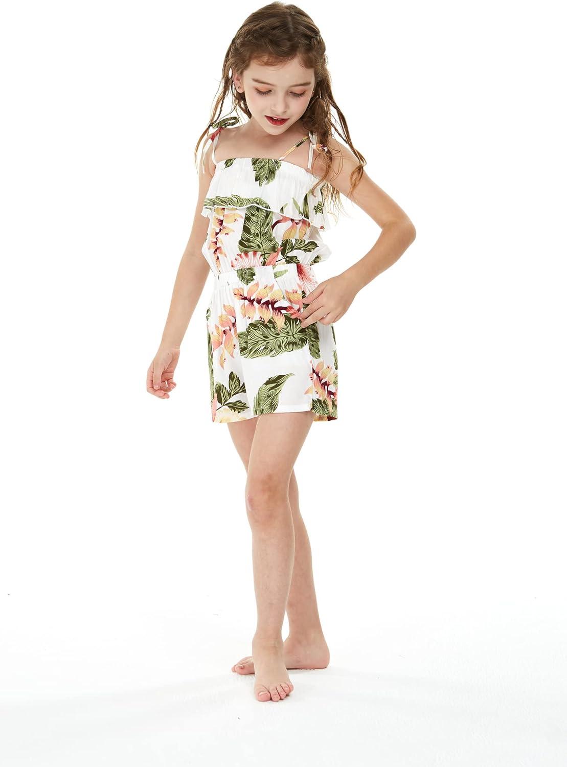 imageMatchable Family Hawaiian Luau Men Women Girl Boy Clothes in Cream RafelsiaGirl Romper