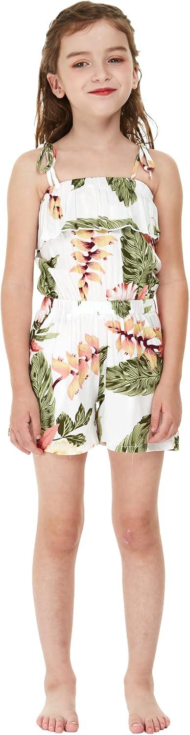 imageMatchable Family Hawaiian Luau Men Women Girl Boy Clothes in Cream RafelsiaGirl Romper