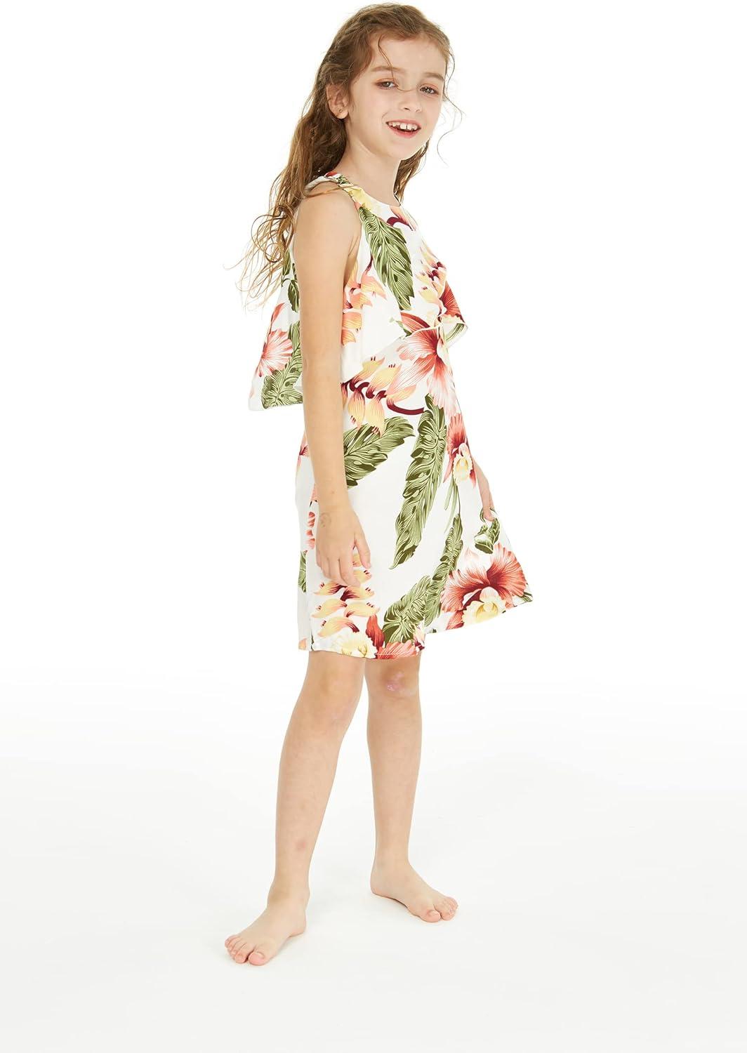 imageMatchable Family Hawaiian Luau Men Women Girl Boy Clothes in Cream RafelsiaGirl Ruffle Tank