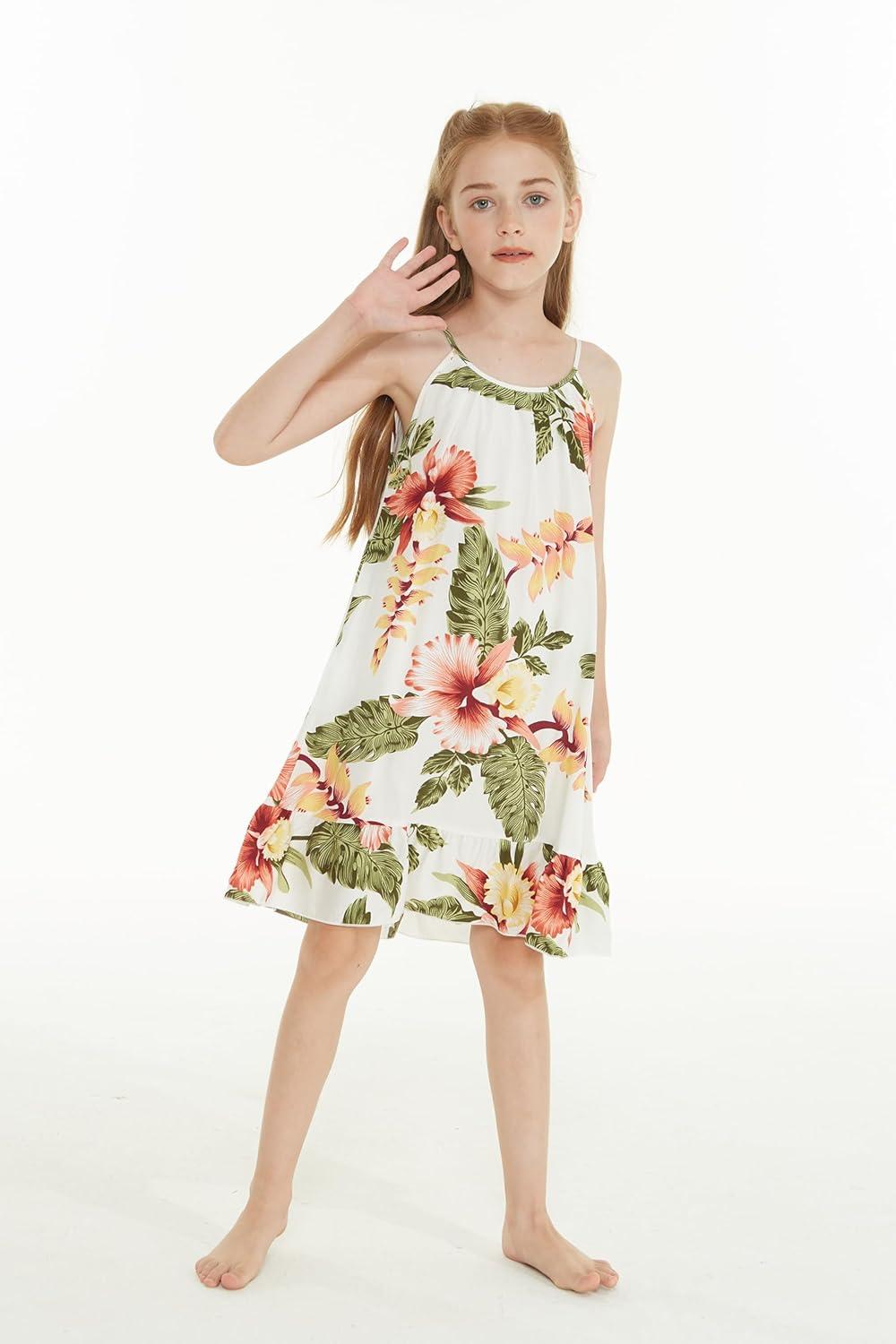 imageMatchable Family Hawaiian Luau Men Women Girl Boy Clothes in Cream RafelsiaGirl Shift