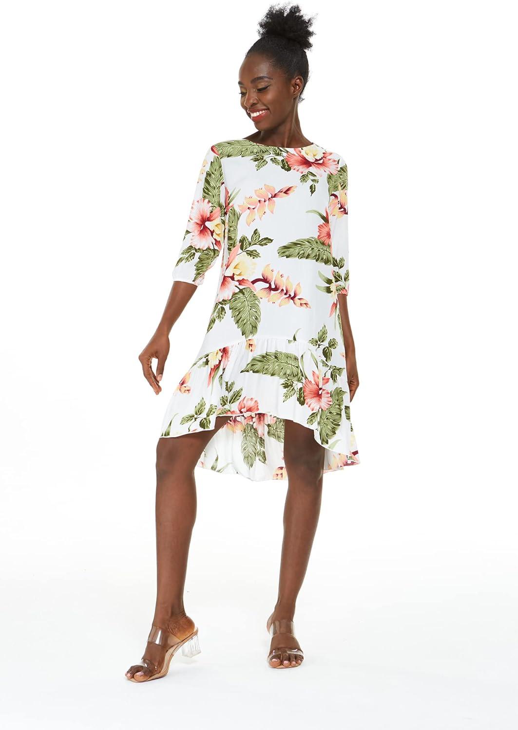 imageMatchable Family Hawaiian Luau Men Women Girl Boy Clothes in Cream RafelsiaWomen 34 Sleeve