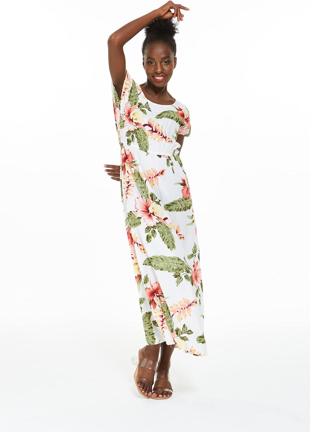 imageMatchable Family Hawaiian Luau Men Women Girl Boy Clothes in Cream RafelsiaWomen Cap Sleeve