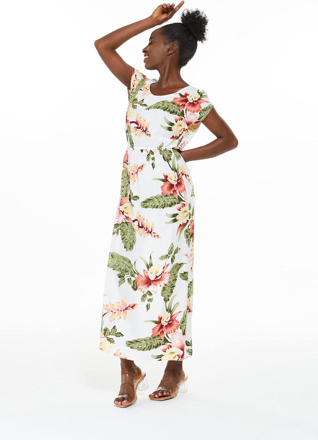 imageMatchable Family Hawaiian Luau Men Women Girl Boy Clothes in Cream RafelsiaWomen Cap Sleeve