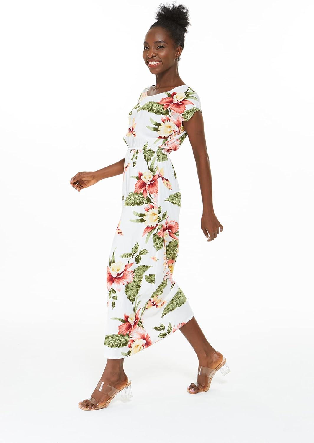 imageMatchable Family Hawaiian Luau Men Women Girl Boy Clothes in Cream RafelsiaWomen Cap Sleeve