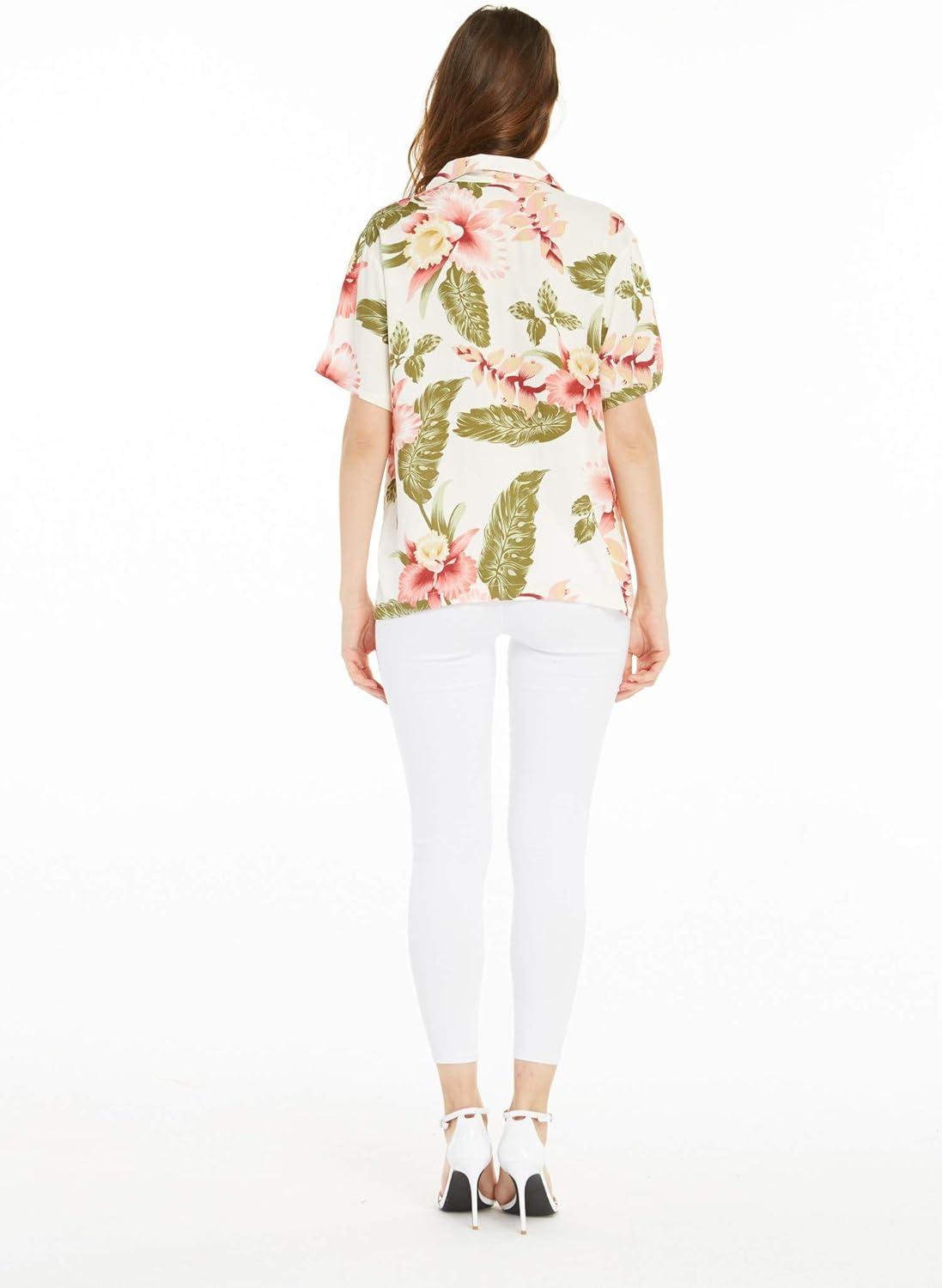 imageMatchable Family Hawaiian Luau Men Women Girl Boy Clothes in Cream RafelsiaWomen Lady Aloha Shirt