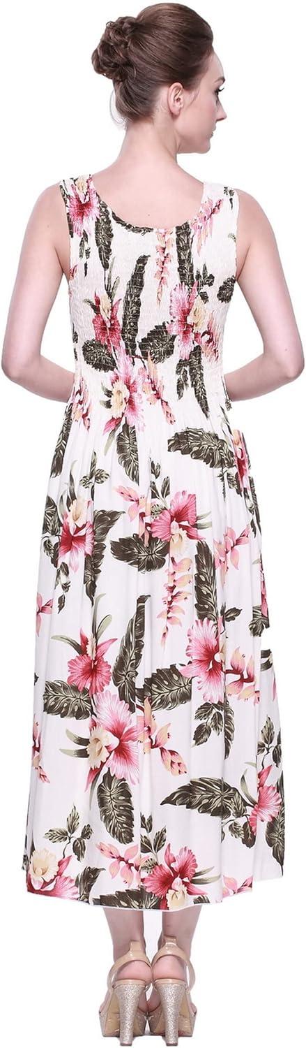 imageMatchable Family Hawaiian Luau Men Women Girl Boy Clothes in Cream RafelsiaWomen Maxi Tank