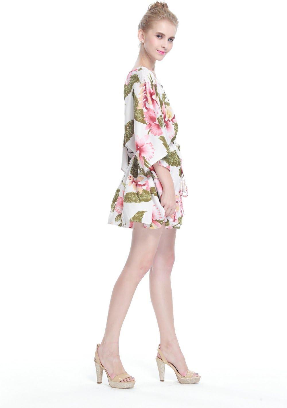 imageMatchable Family Hawaiian Luau Men Women Girl Boy Clothes in Cream RafelsiaWomen Short Poncho