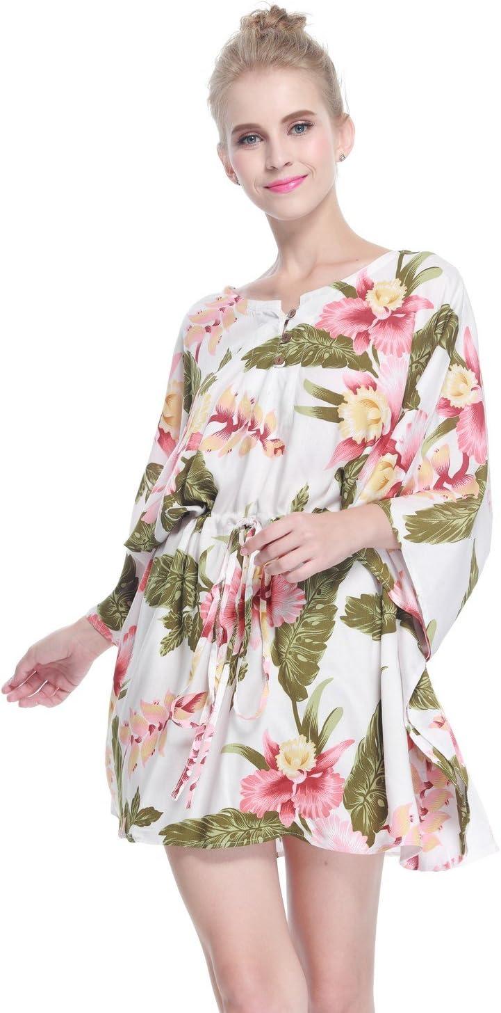 imageMatchable Family Hawaiian Luau Men Women Girl Boy Clothes in Cream RafelsiaWomen Short Poncho