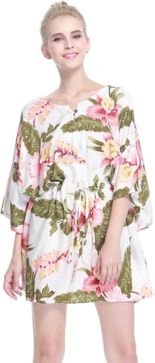 imageMatchable Family Hawaiian Luau Men Women Girl Boy Clothes in Cream RafelsiaWomen Short Poncho