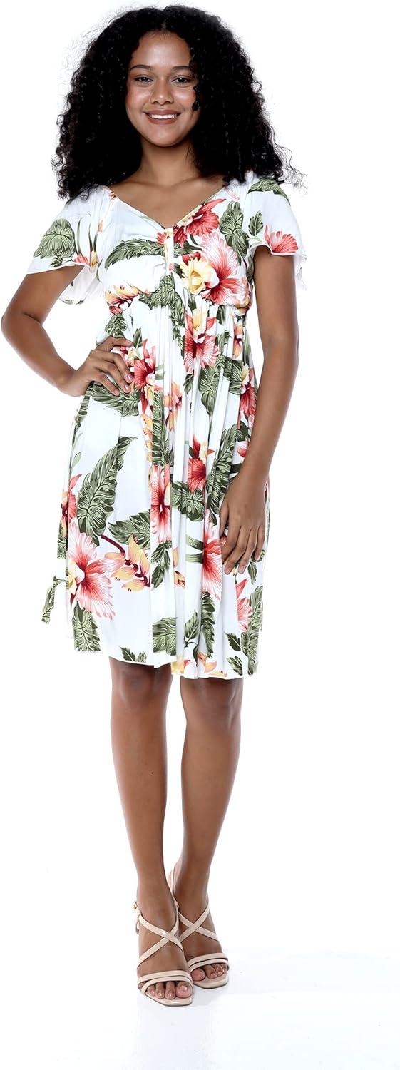 imageMatchable Family Hawaiian Luau Men Women Girl Boy Clothes in Cream RafelsiaWomen Short Rahee