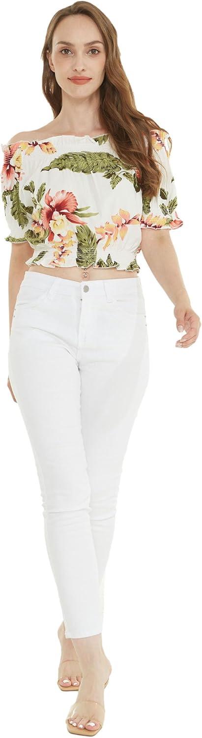 imageMatchable Family Hawaiian Luau Men Women Girl Boy Clothes in Cream RafelsiaWomen Smock Top
