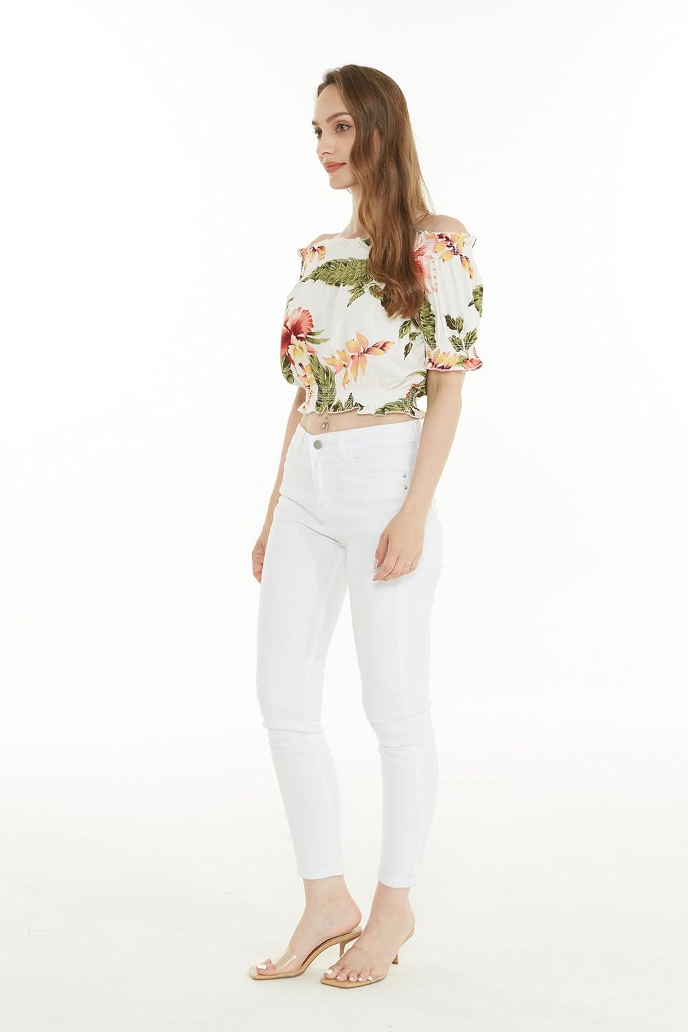 imageMatchable Family Hawaiian Luau Men Women Girl Boy Clothes in Cream RafelsiaWomen Smock Top