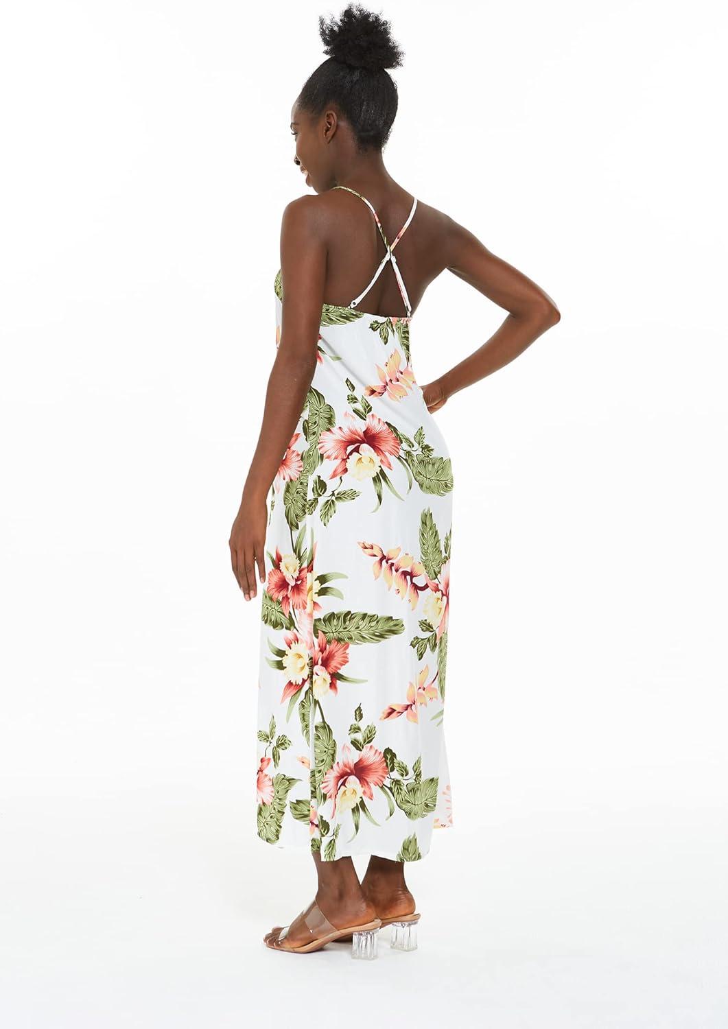 imageMatchable Family Hawaiian Luau Men Women Girl Boy Clothes in Cream RafelsiaWomen Sweet Heart Maxi