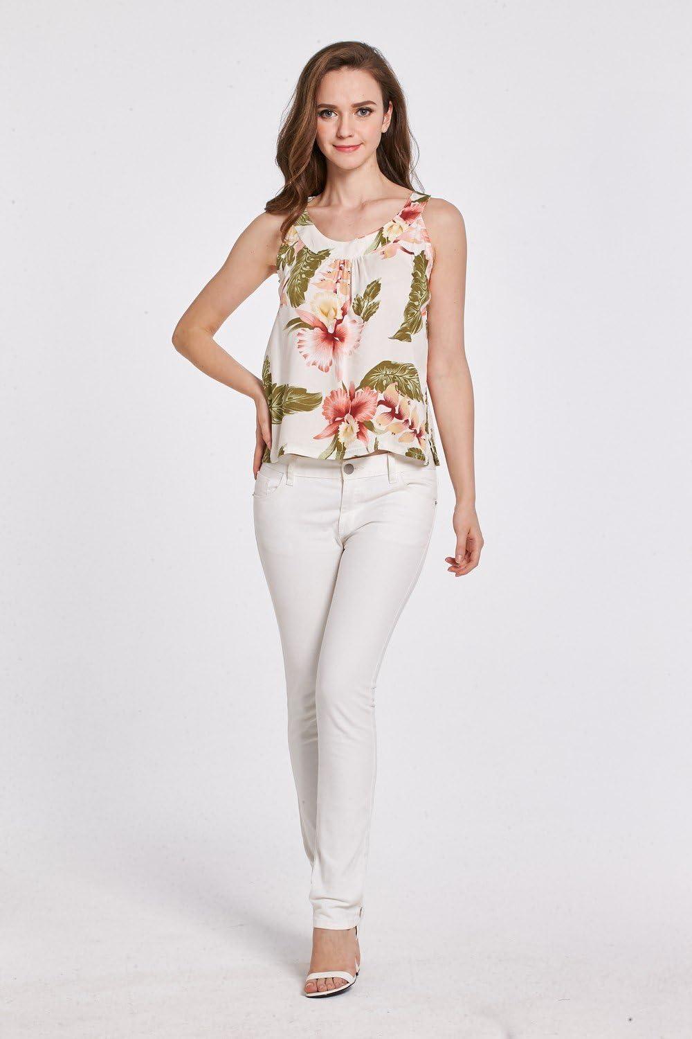 imageMatchable Family Hawaiian Luau Men Women Girl Boy Clothes in Cream RafelsiaWomen Tank Top