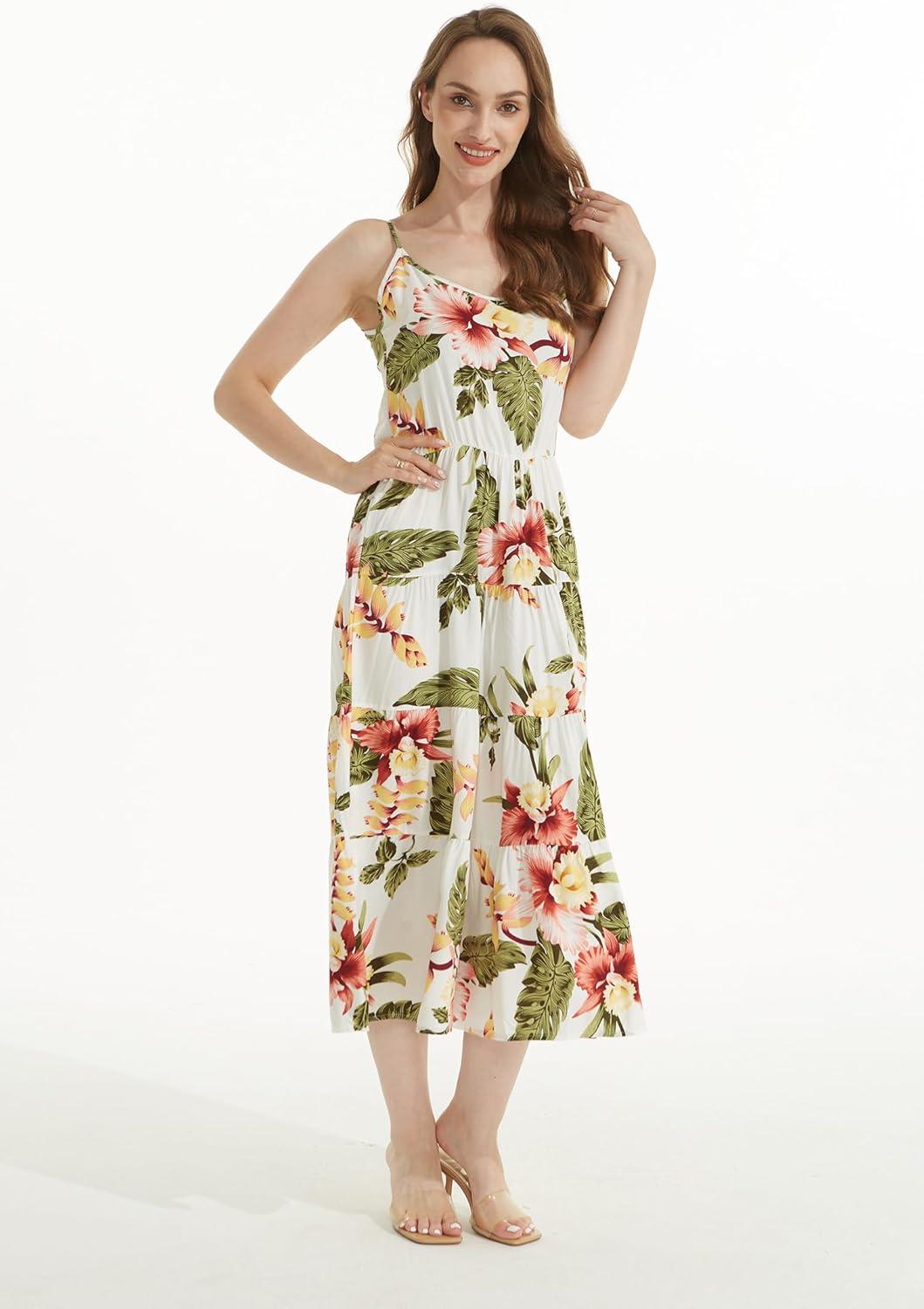 imageMatchable Family Hawaiian Luau Men Women Girl Boy Clothes in Cream RafelsiaWomen Tiered