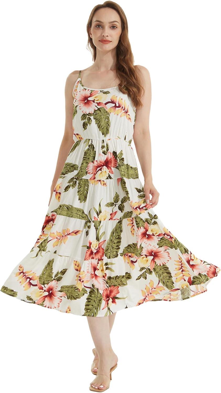 imageMatchable Family Hawaiian Luau Men Women Girl Boy Clothes in Cream RafelsiaWomen Tiered