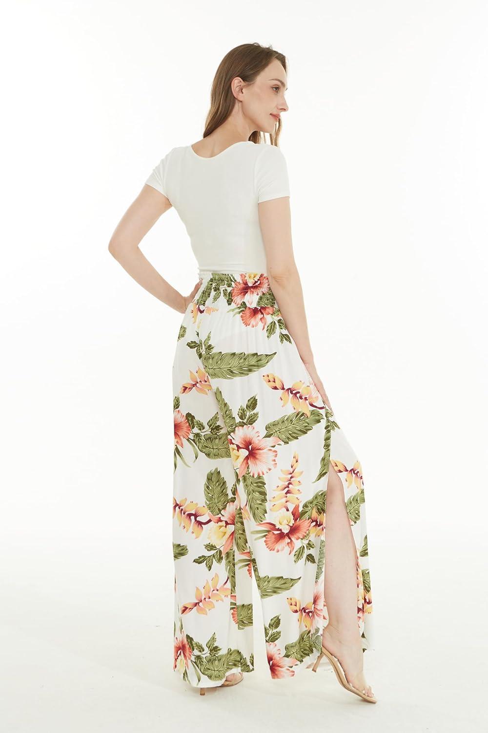 imageMatchable Family Hawaiian Luau Men Women Girl Boy Clothes in Cream RafelsiaWomen Wide Leg Pants