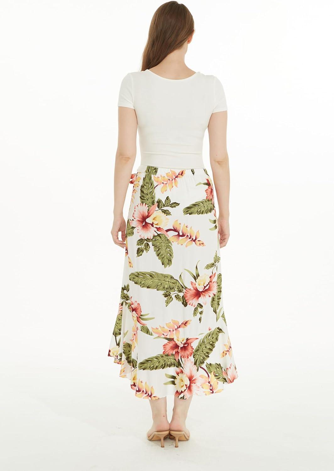 imageMatchable Family Hawaiian Luau Men Women Girl Boy Clothes in Cream RafelsiaWomen Wrap Ruffle Skirt