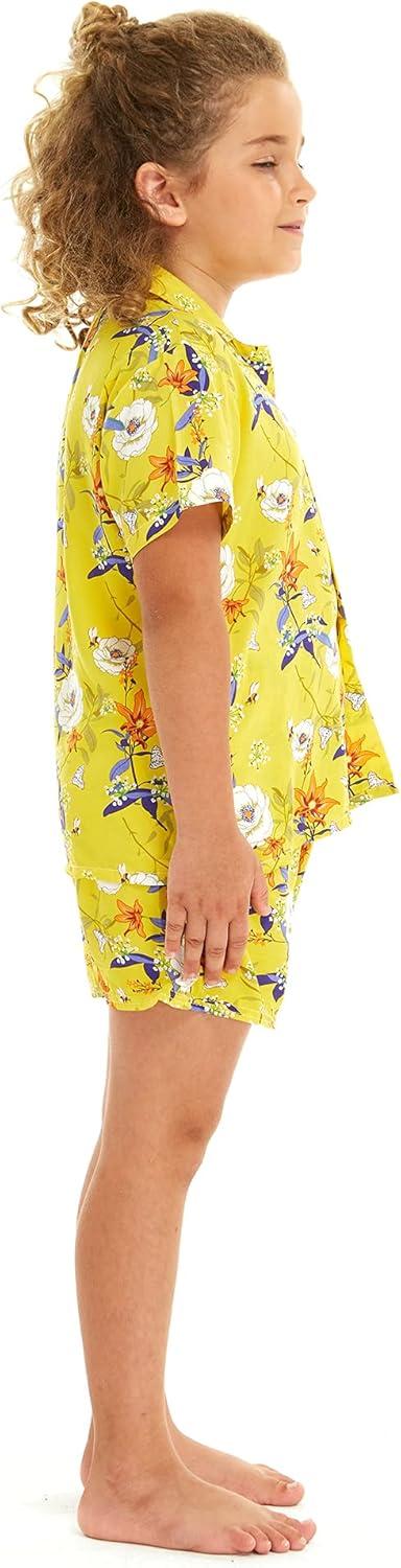 imageMatchable Family Hawaiian Luau Men Women Girl Boy Clothes in Garden Poppy YellowBoy Short Sleeve