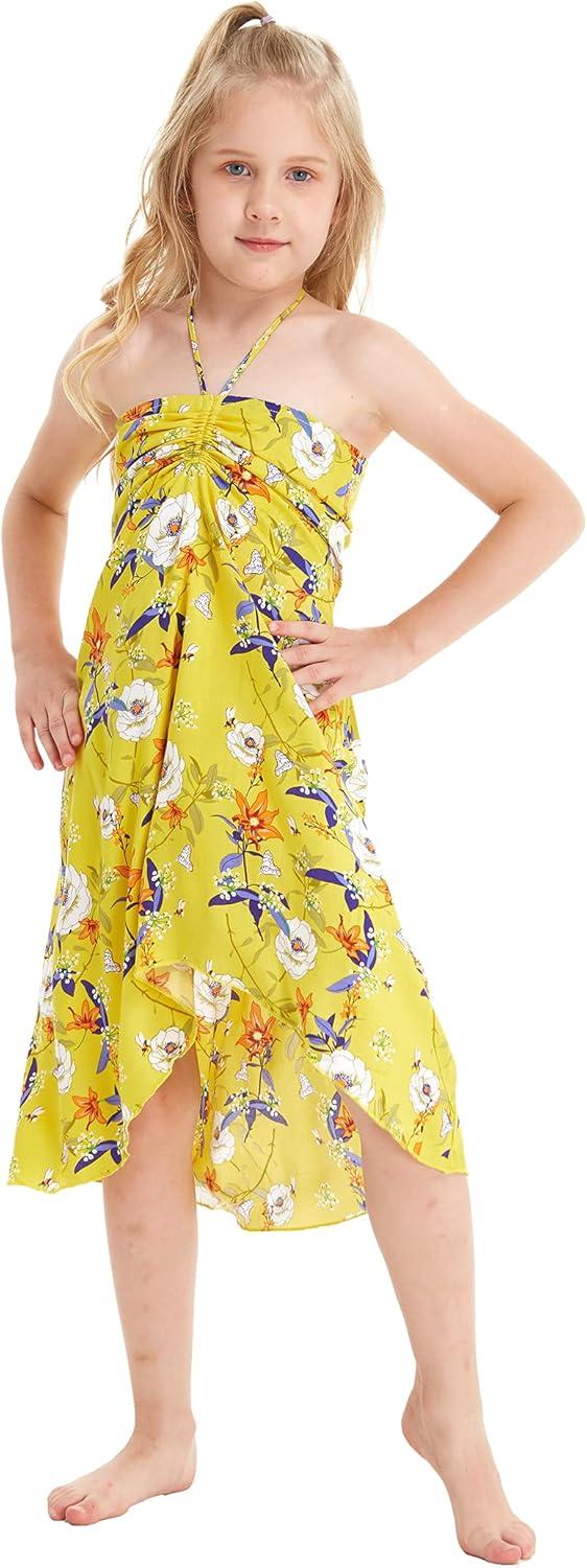 imageMatchable Family Hawaiian Luau Men Women Girl Boy Clothes in Garden Poppy YellowGirl Halter