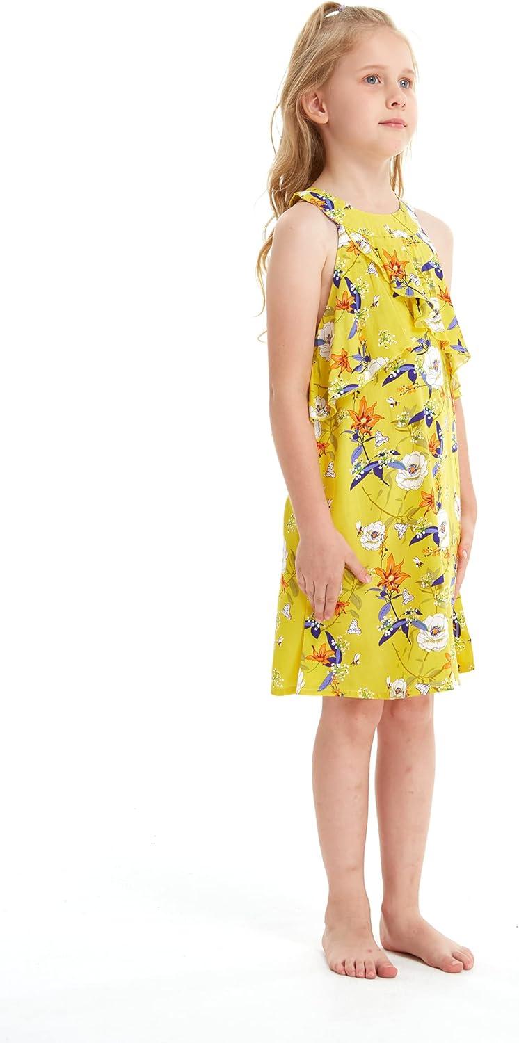 imageMatchable Family Hawaiian Luau Men Women Girl Boy Clothes in Garden Poppy YellowGirl Ruffle Tank