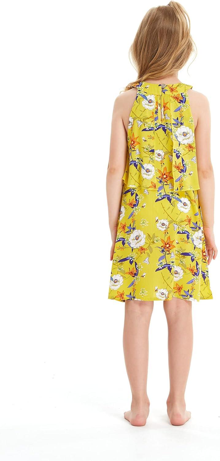 imageMatchable Family Hawaiian Luau Men Women Girl Boy Clothes in Garden Poppy YellowGirl Ruffle Tank