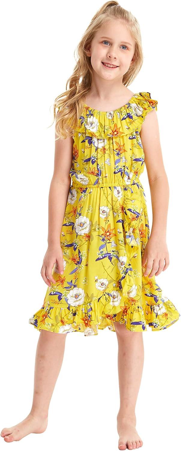 imageMatchable Family Hawaiian Luau Men Women Girl Boy Clothes in Garden Poppy YellowGirl Wrap