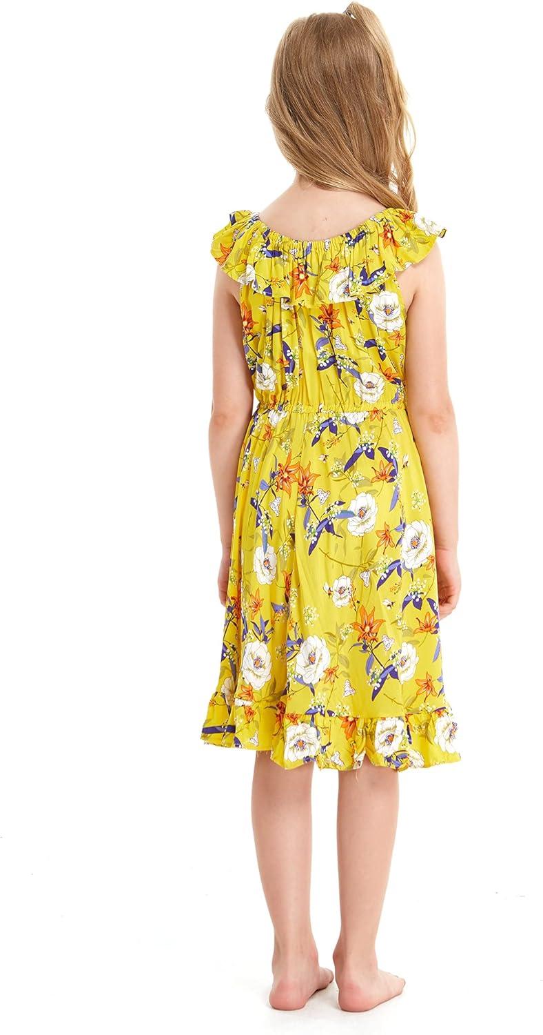 imageMatchable Family Hawaiian Luau Men Women Girl Boy Clothes in Garden Poppy YellowGirl Wrap