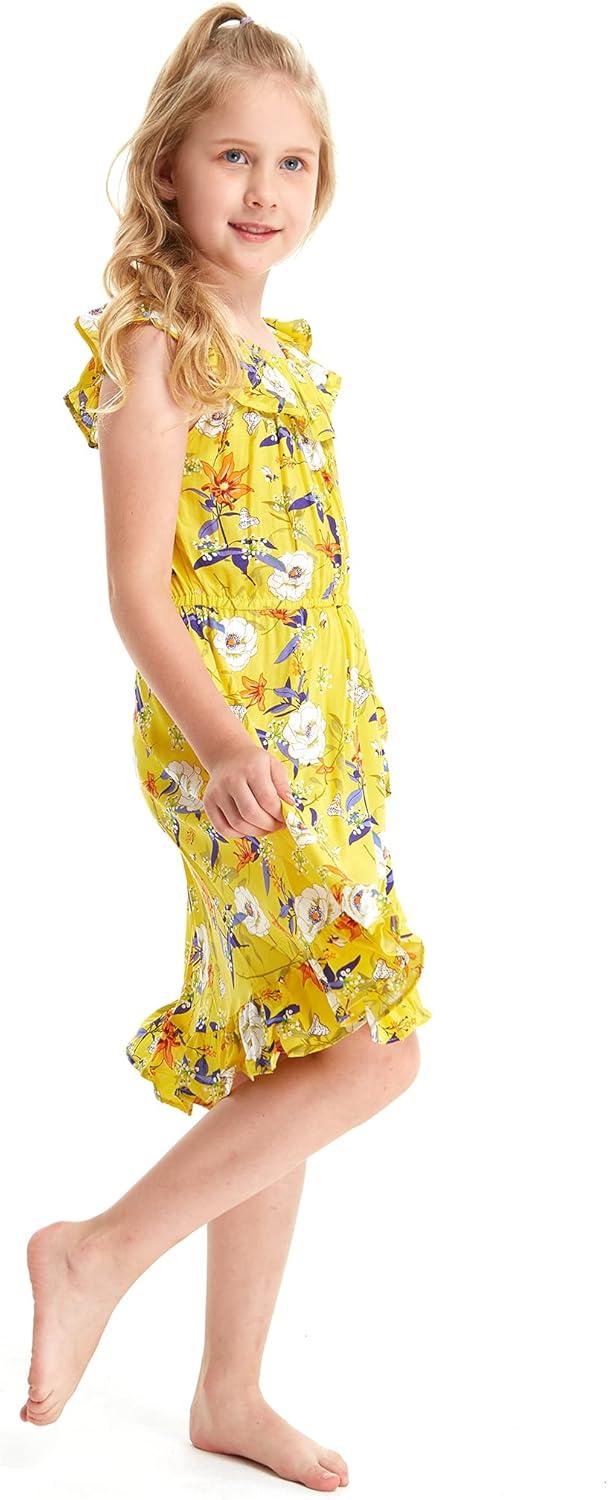 imageMatchable Family Hawaiian Luau Men Women Girl Boy Clothes in Garden Poppy YellowGirl Wrap