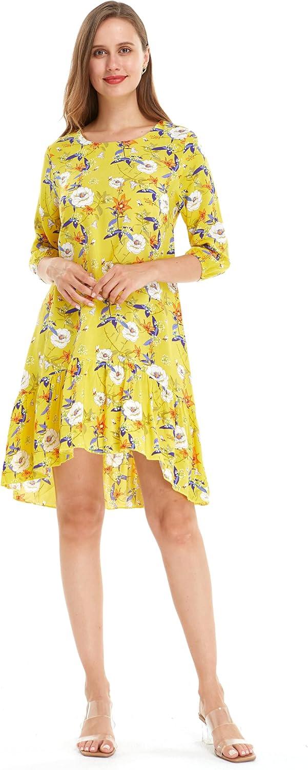 imageMatchable Family Hawaiian Luau Men Women Girl Boy Clothes in Garden Poppy YellowWomen 34 Sleeve