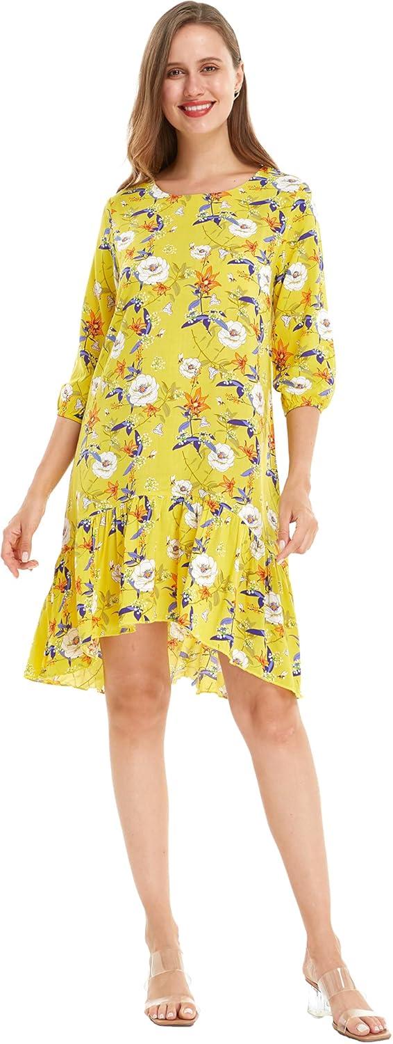 imageMatchable Family Hawaiian Luau Men Women Girl Boy Clothes in Garden Poppy YellowWomen 34 Sleeve