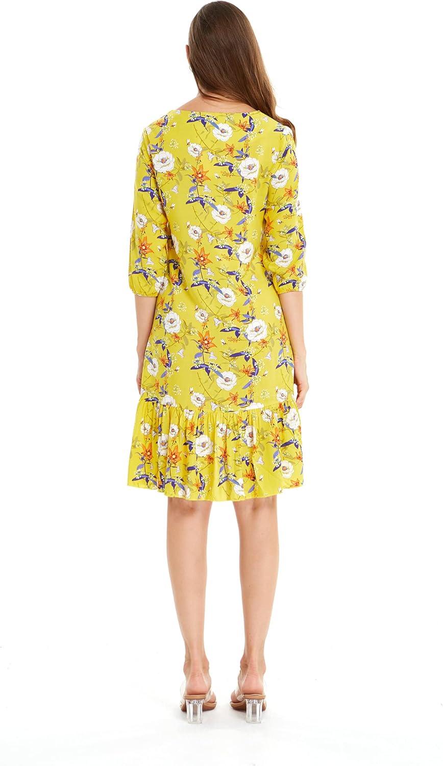 imageMatchable Family Hawaiian Luau Men Women Girl Boy Clothes in Garden Poppy YellowWomen 34 Sleeve