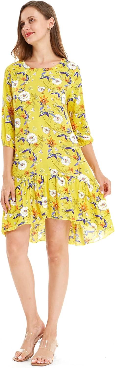 imageMatchable Family Hawaiian Luau Men Women Girl Boy Clothes in Garden Poppy YellowWomen 34 Sleeve