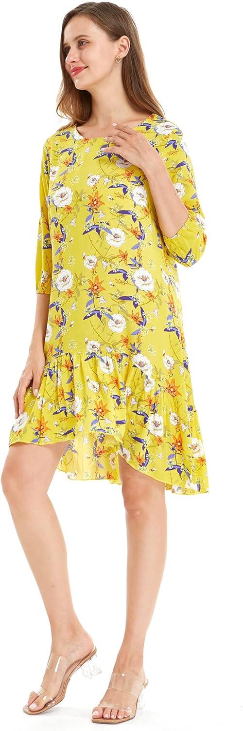 imageMatchable Family Hawaiian Luau Men Women Girl Boy Clothes in Garden Poppy YellowWomen 34 Sleeve