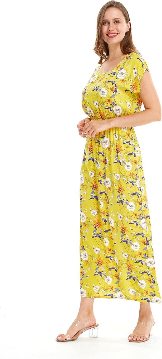 imageMatchable Family Hawaiian Luau Men Women Girl Boy Clothes in Garden Poppy YellowWomen Cap Sleeve
