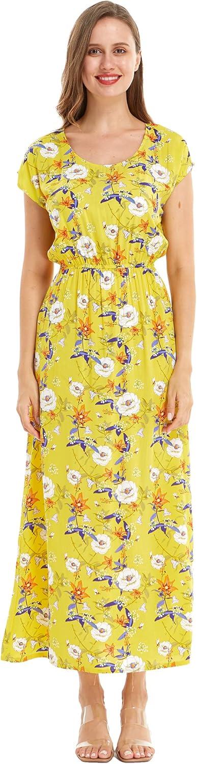 imageMatchable Family Hawaiian Luau Men Women Girl Boy Clothes in Garden Poppy YellowWomen Cap Sleeve