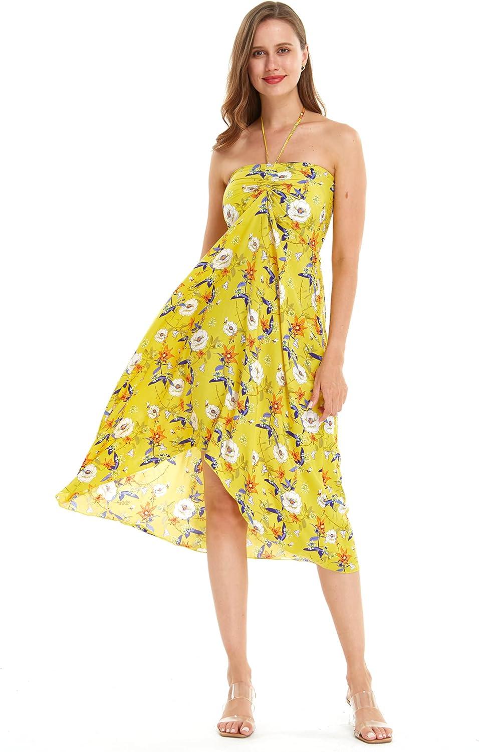 imageMatchable Family Hawaiian Luau Men Women Girl Boy Clothes in Garden Poppy YellowWomen Halter