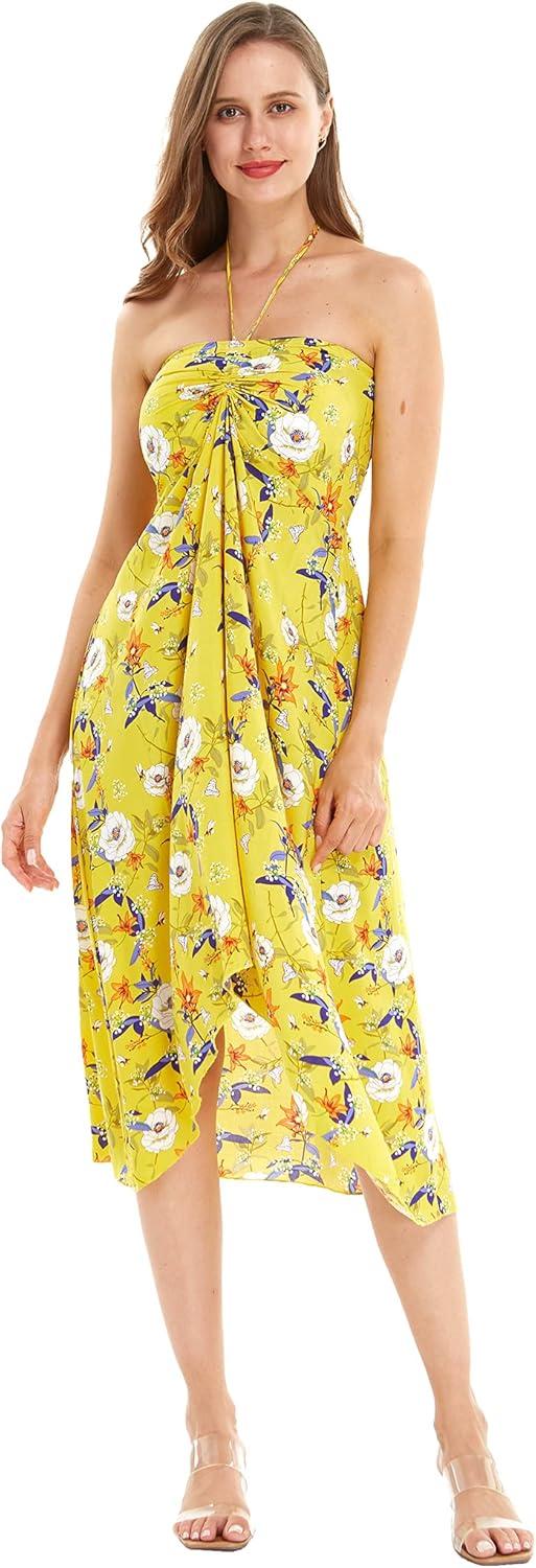imageMatchable Family Hawaiian Luau Men Women Girl Boy Clothes in Garden Poppy YellowWomen Halter