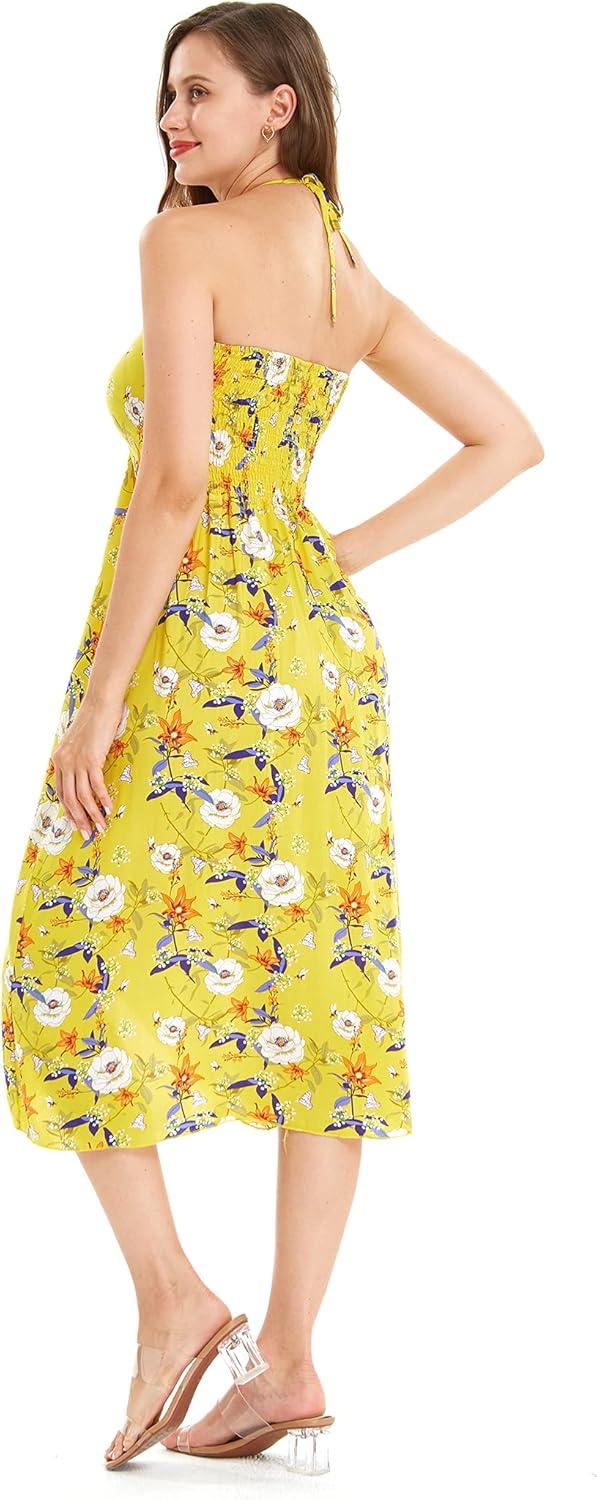 imageMatchable Family Hawaiian Luau Men Women Girl Boy Clothes in Garden Poppy YellowWomen Halter