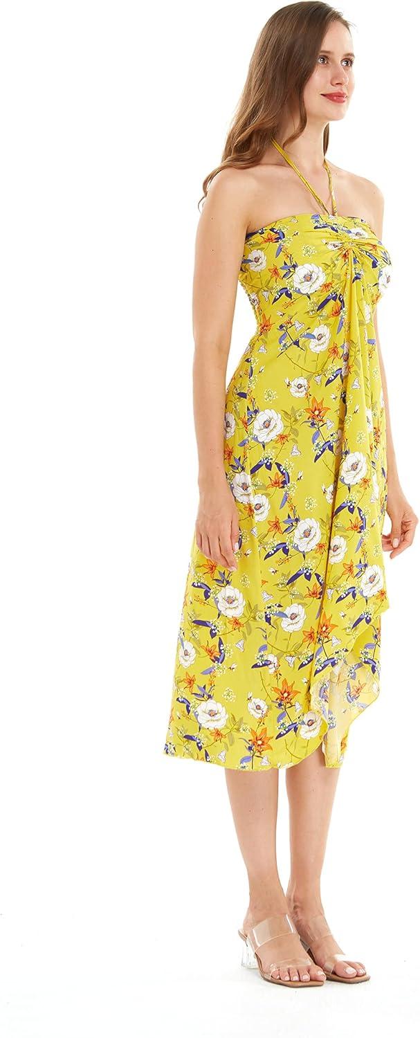 imageMatchable Family Hawaiian Luau Men Women Girl Boy Clothes in Garden Poppy YellowWomen Halter