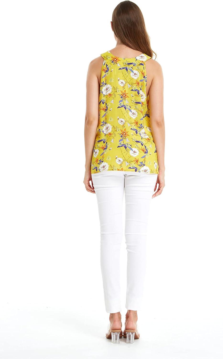 imageMatchable Family Hawaiian Luau Men Women Girl Boy Clothes in Garden Poppy YellowWomen Tank Top