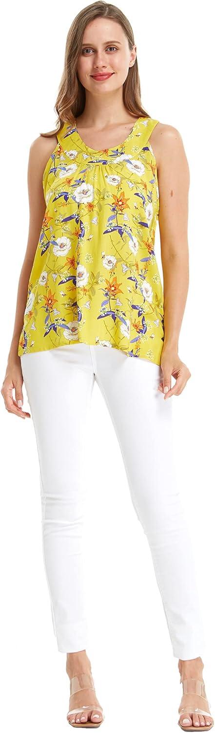 imageMatchable Family Hawaiian Luau Men Women Girl Boy Clothes in Garden Poppy YellowWomen Tank Top